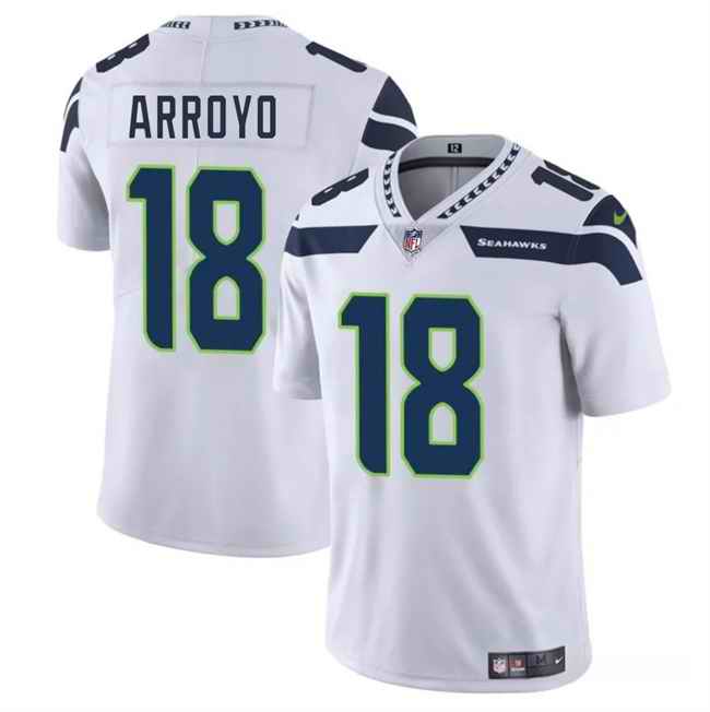 Men's Seattle Seahawks #18 Elijah Arroyo White 2025 Draft Vapor Limited Stitched Football Jersey